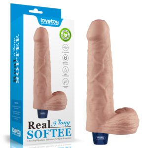 Consolador vibrador recargable Real Softee de 9″