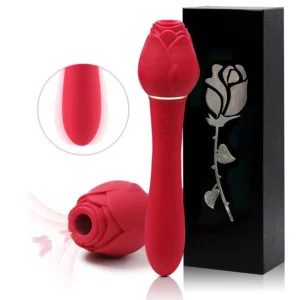 SUCCIONADOR DE CLÍTORIS EN FORMA DE ROSA + VIBRADOR